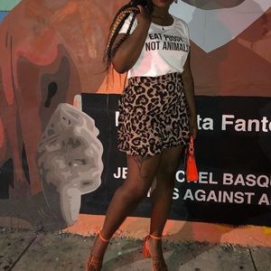 Fashion Nova Mini Cheetah Skirt